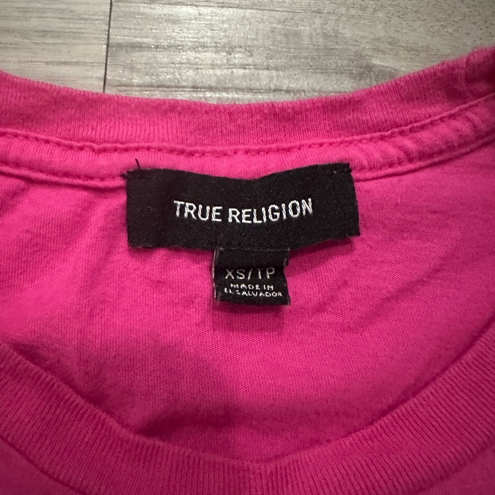 Y2k True Religion Pink Graphic Crop Top Sz XS - Picture 3 of 4